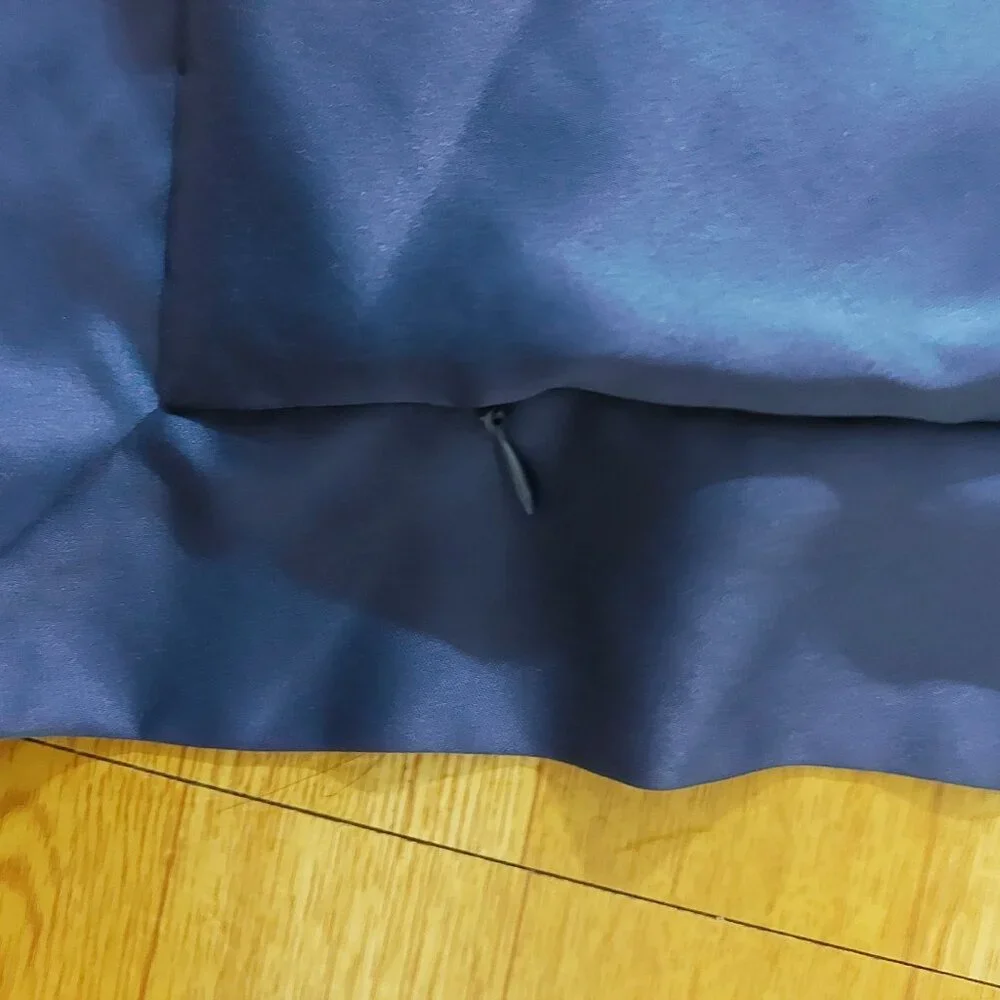Z Gallerie EURO SHAM Solange Super Satiny Soft Feel Blue Zipper Closure